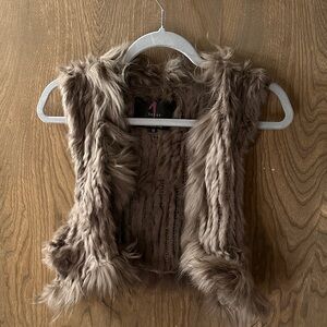 Rabbit Fur Vest in Brown